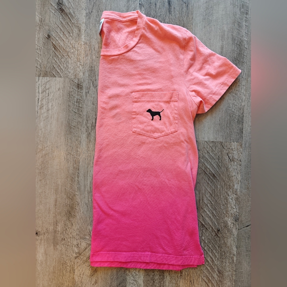 Victoria's Secret PINK Ombre Pink/Orange T Shirt